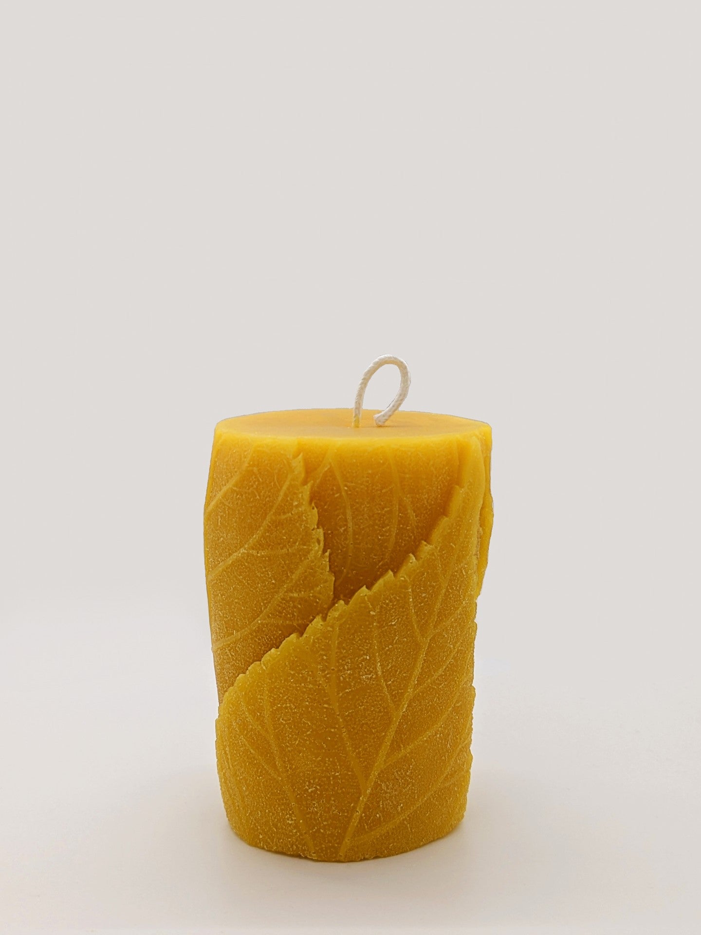 Textured Leaf Pillar Candle